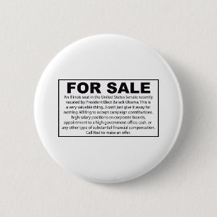 For Sale - Barack Obama's US Senate Seat 6 Cm Round Badge