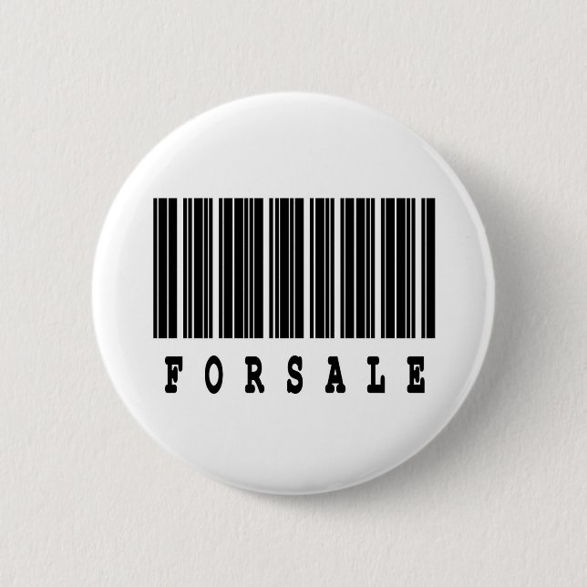 for sale barcode design 6 cm round badge (Front)