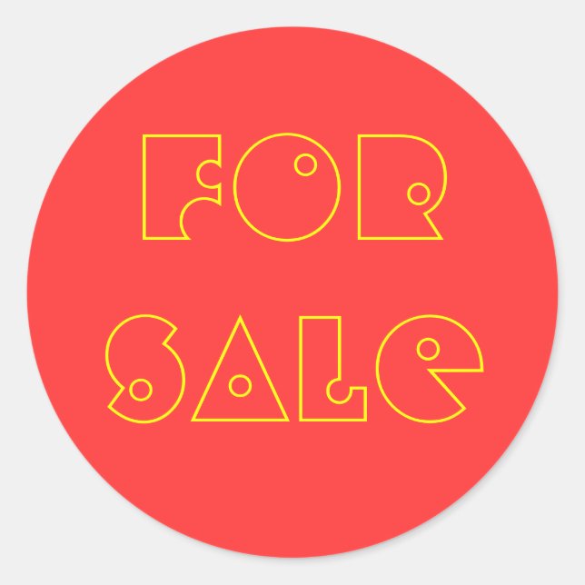 FOR SALE CLASSIC ROUND STICKER (Front)