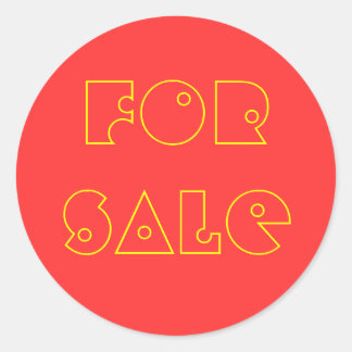 FOR SALE CLASSIC ROUND STICKER