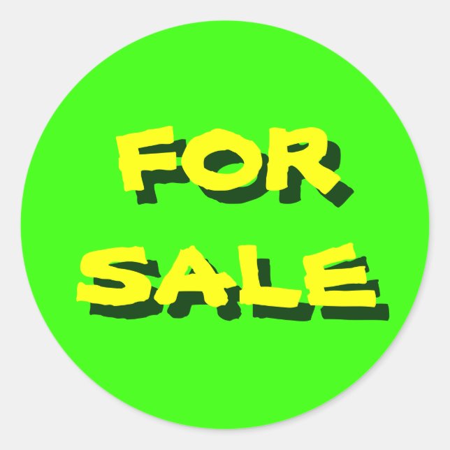 FOR SALE CLASSIC ROUND STICKER (Front)