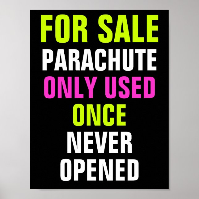For Sale Parachute Only Used Once Never Opened Poster (Front)