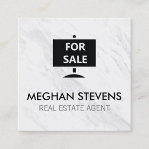 For Sale Real Estate Agent Marble Appointment Card