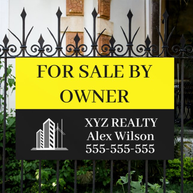 FOR SALE REAL ESTATE BUSINESS LOGO BANNER (Professional Real Estate for sale banner)