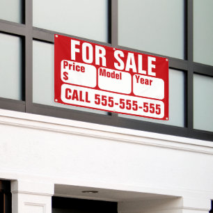 FOR SALE sign for Car, Boat, Truck, Home