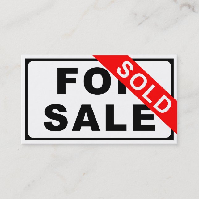 FOR SALE / SOLD sign Business Card (Front)