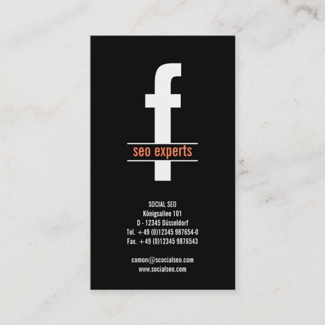 For seo experts and webdesigner business card (Front)