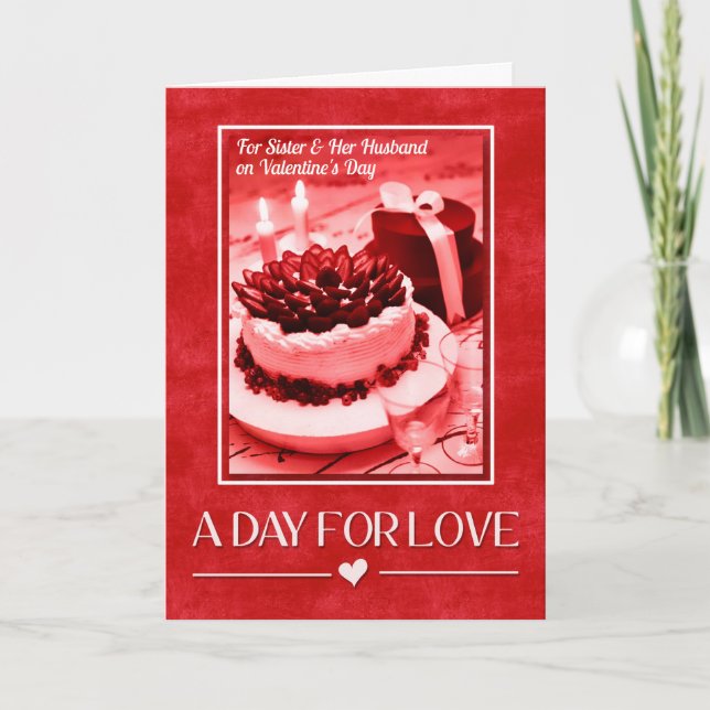 for Sister and Her Husband on Valentine's Day Holiday Card (Front)