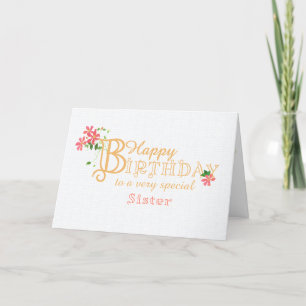 For Sister Birthday with Clematis Flowers Card