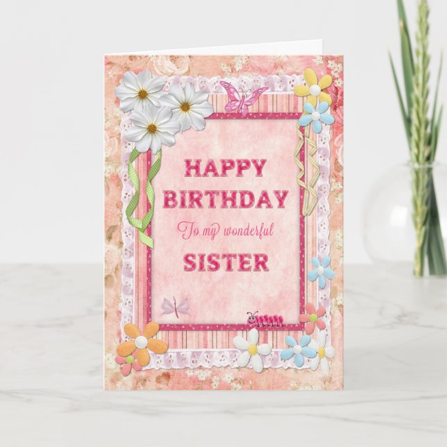For sister, craft birthday card (Front)