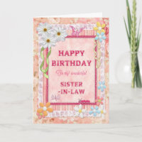 For sister-in-law, craft birthday card