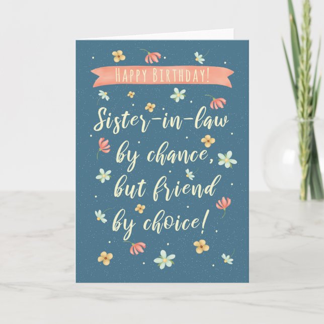 For Sister In Law Modern Birthday Card (Front)