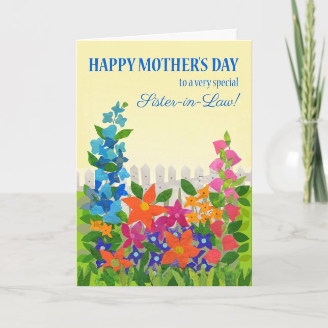 For Sister in Law Mother's Day Flower Garden Card (Front)