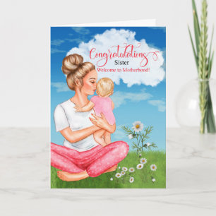 for Sister New Baby Congratulations Baby Girl Card