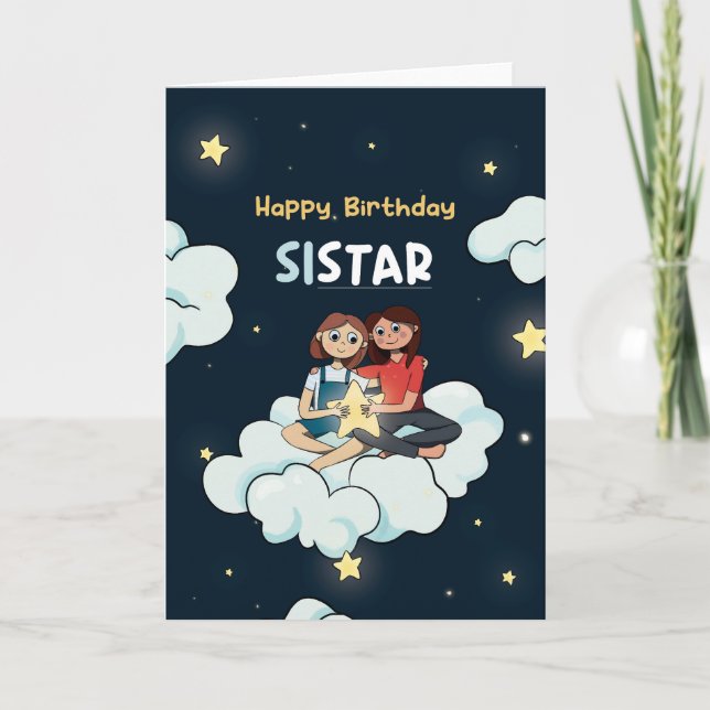For Sister Sistar Birthday Card (Front)