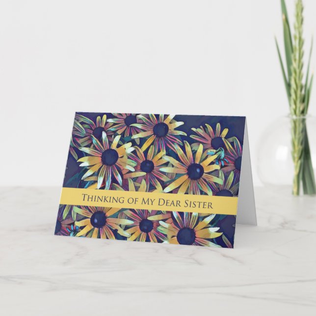 For Sister Thinking of You Black Eyed Susans Card (Front)