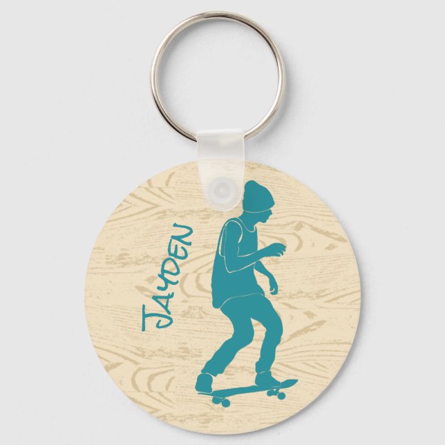 For Skateboarders Skateboarding Graphic Key Ring (Front)