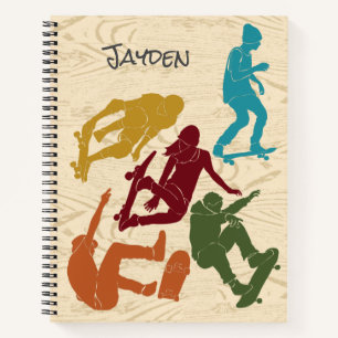 For Skateboarders Skateboarding Graphics Collage Notebook