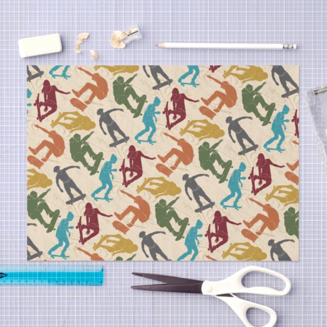 For Skateboarders Skateboarding Graphics Collage Tissue Paper (Craft)