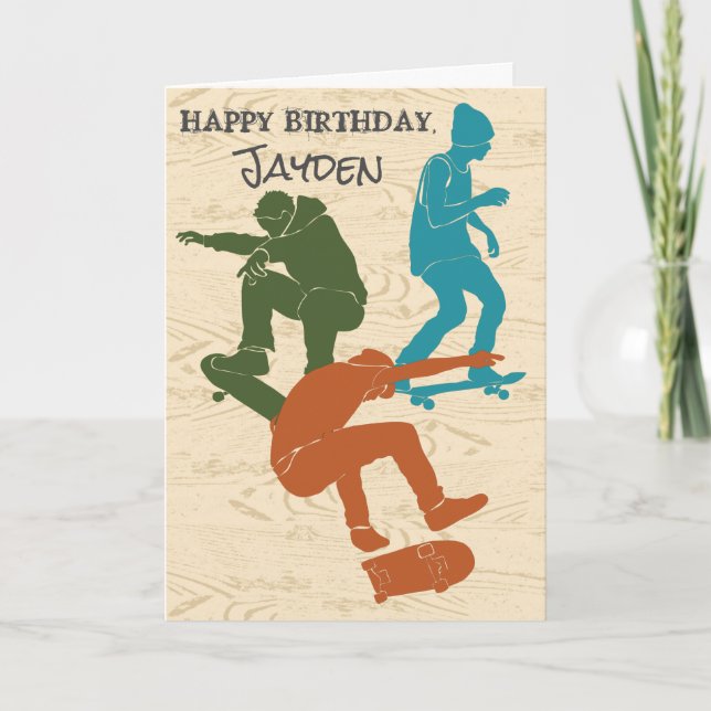 For Skateboarders, Skateboarding Themed Custom Card (Front)