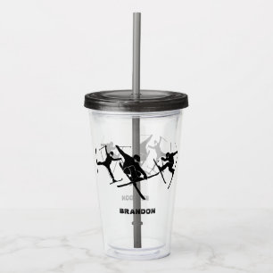 For Skiers Ski Tricks Graphics Personalised Acrylic Tumbler