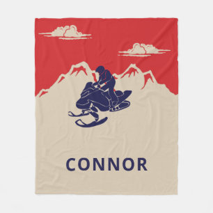 For Snowmobilers Snowmobile Graphic Personalised Fleece Blanket