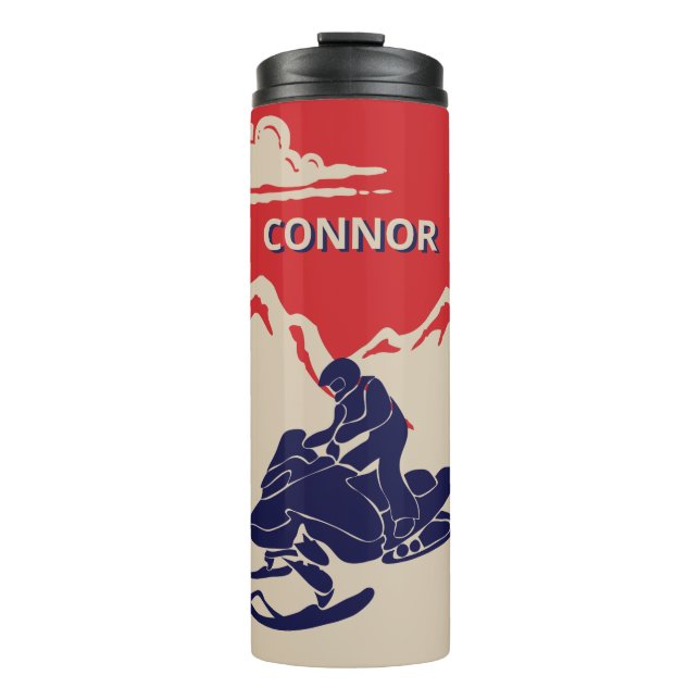 For Snowmobilers Snowmobile Graphic Personalised Thermal Tumbler (Front)