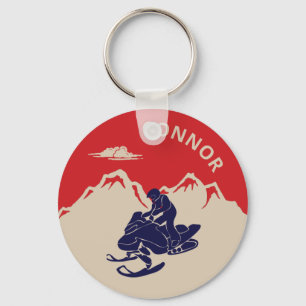 For Snowmobilers Snowmobile Graphic Personalized Key Ring