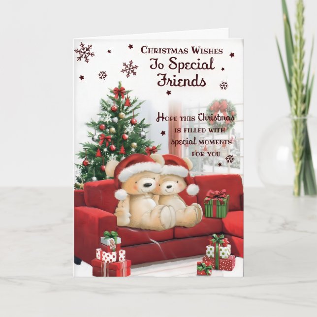For Some Special Friends Cute Design Christmas Card (Front)