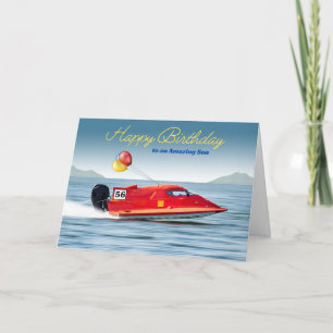 For Son 56th Birthday with High Performance Boat Card