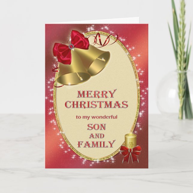 For son and family, traditional Christmas card (Front)