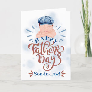 for Son in Law on Father's Day Cute Baby Boy Holiday Card