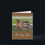 For Son Mallard Duck Nature Birthday Card<br><div class="desc">Beautiful card for a special son featuring a mallard duck enjoying the river. Nice for the guy who loves nature and the outdoors. Personalise the message and create your own meaningful greeting. Photo ©Christine Greenspan</div>