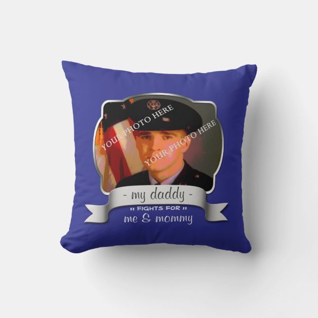 For Son of Overseas Soldier - Blue Pillow (Front)