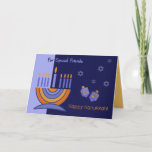 For Special Friends on Hanukkah Holiday Card<br><div class="desc">Happy Hanukkah for Special Friends. Menorah and Dreidels design Customisable Greeting Cards. Matching cards and gifts available in the Jewish Holidays / Hanukkah Category of our store.</div>