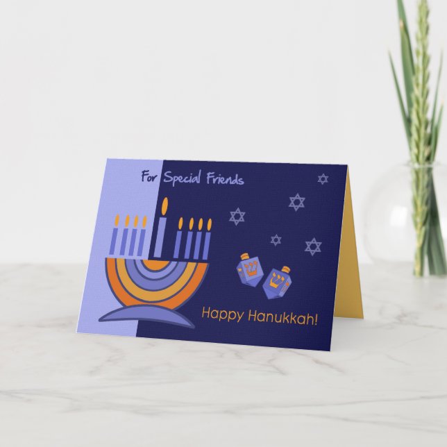 For Special Friends on Hanukkah Holiday Card (Front)