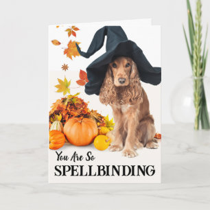 For Spellbinding Girlfriend Halloween Dog in Hat Card