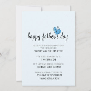 For step dad simple blue heart father's day card