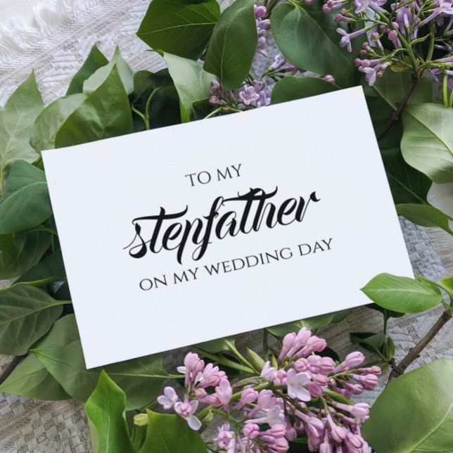 For Stepfather Wedding Thank You Silver Foil Card (In Situ Wedding)