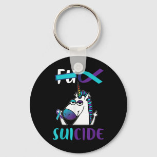 For Suicide Prevention Awareness Unicorn Funny Gif Key Ring