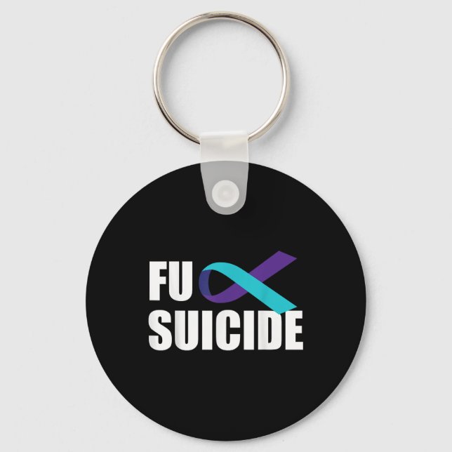 For Suicide Suicide Awareness Ribbon Suicide Preve Key Ring (Front)