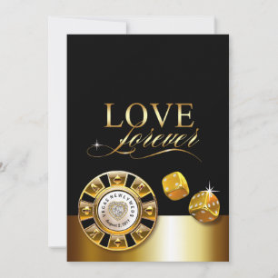 For Susan Las Vegas Wedding   gold black Invitation