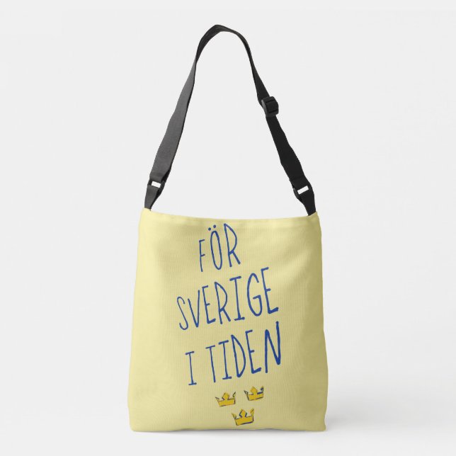För Sverige i Tiden Bag, Swedish Motto Crossbody Bag (Back)