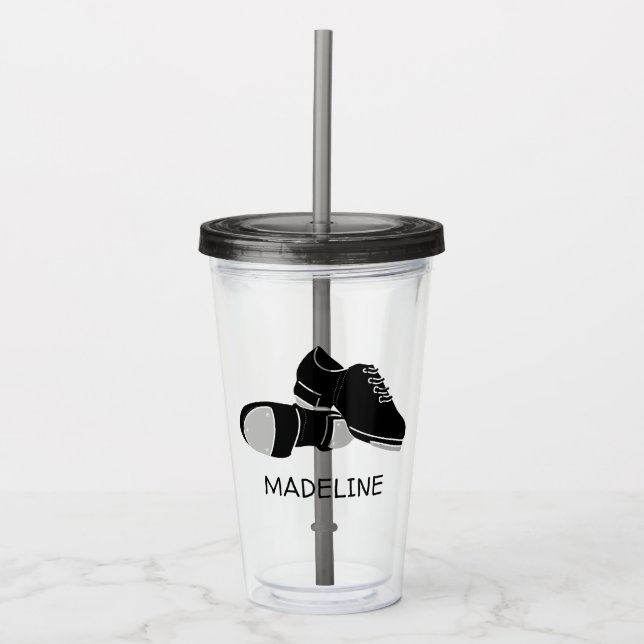 For Tap Dancers Tap Dance Shoes Personalised Acrylic Tumbler (Front)