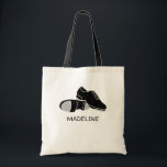For Tap Dancers Tap Dance Shoes Personalised Tote Bag<br><div class="desc">Create a personalised gift for your favourite tap dancer. This tote bag features an illustration of tap dance shoes in black and grey and is ready to be personalised with your own custom message in black lettering.</div>