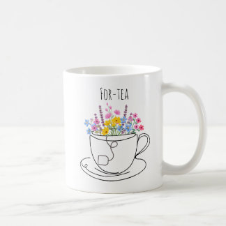 For-Tea 40th Birthday Whimsical Colourful Floral Coffee Mug