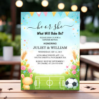 For Team Ball Pitch Fun Soccer Field Gender Reveal