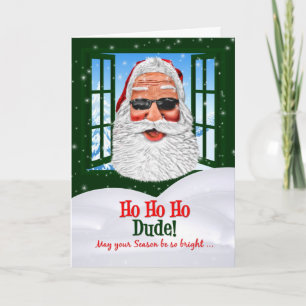 for Teen Cool Santa in Sunglasses for Christmas Holiday Card