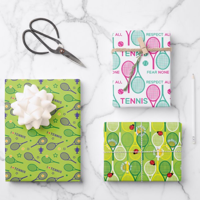 For 🎾tennis player cute wrapping paper sheets (Front)