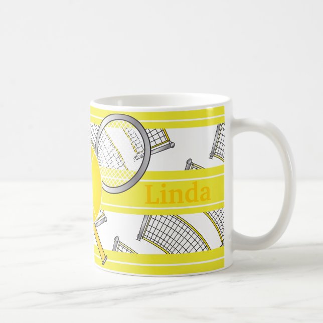 For Tennis Players - Yellow Coffee Mug (Right)